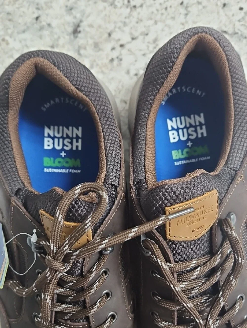 Nunn Bush Brown Leather Lace-Up Slip-On Sneaker